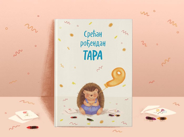 Vanila boja rođendanske knjige za Taru koja puni 9 godina
